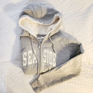 Pacific & Company | Grey Hooded zip up Seaside 80% Cotton Sweater Hoodie